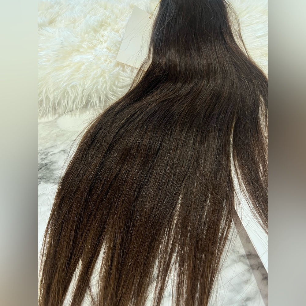 #2 Dark Brown  100% Human hair  Extensions 18 Inch Long - Picture 6 of 8